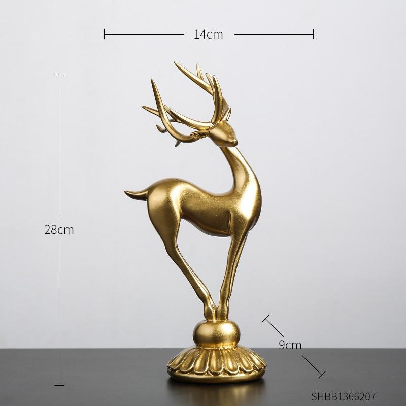 alwaysdwellTM - Handmade Golden Deer Animal Figurine
