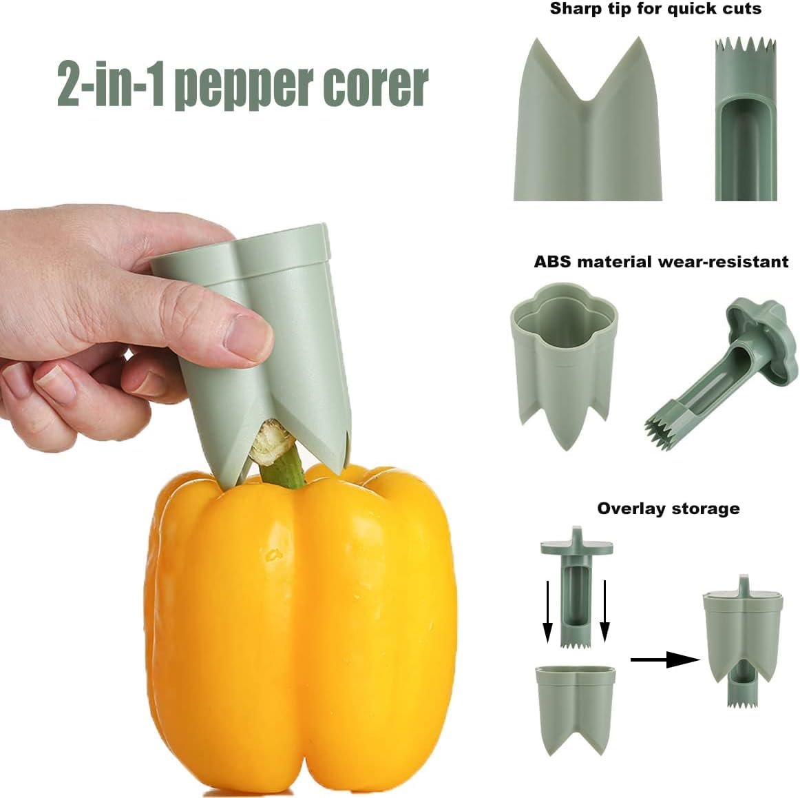 alwaysdwellTM - 2-In-1 Fruit Pepper Corer