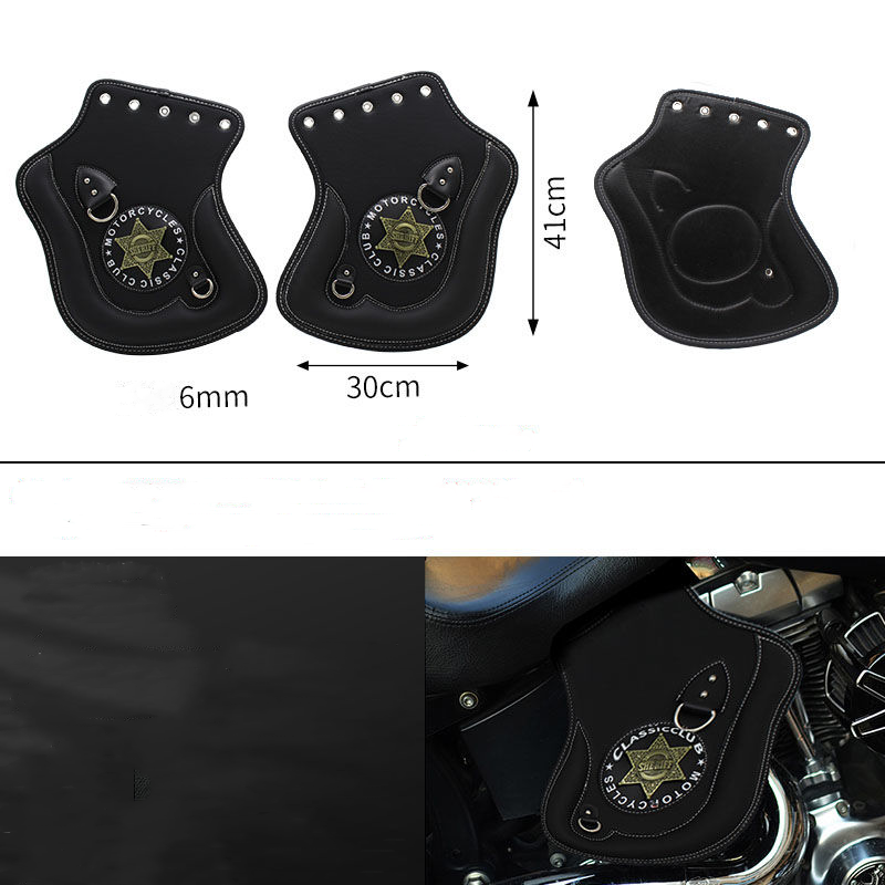 alwaysdwellTM - Universal Motorcycle Leather Side Saddle Heat Shield Deflector