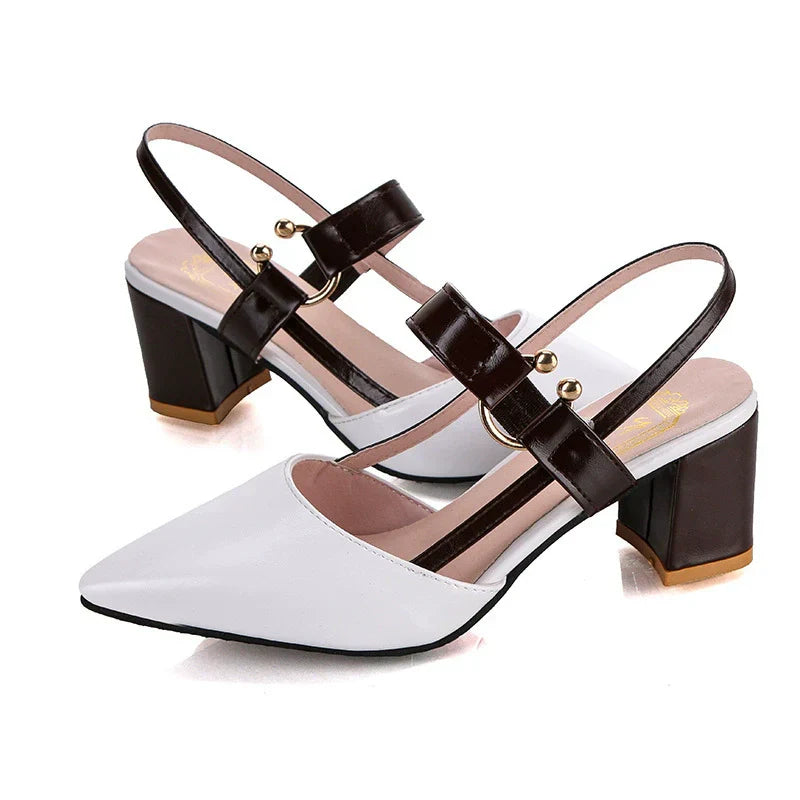 🎉🔥Mother's Day Special 55% OFF🔥Women's thick heel pointed toe buckle high heel sandals