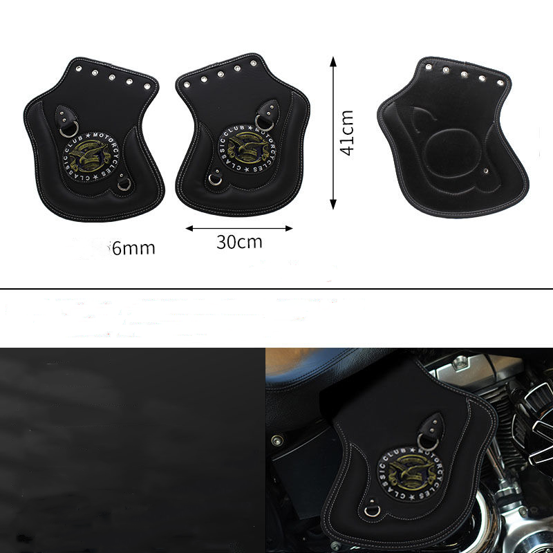 alwaysdwellTM - Universal Motorcycle Leather Side Saddle Heat Shield Deflector