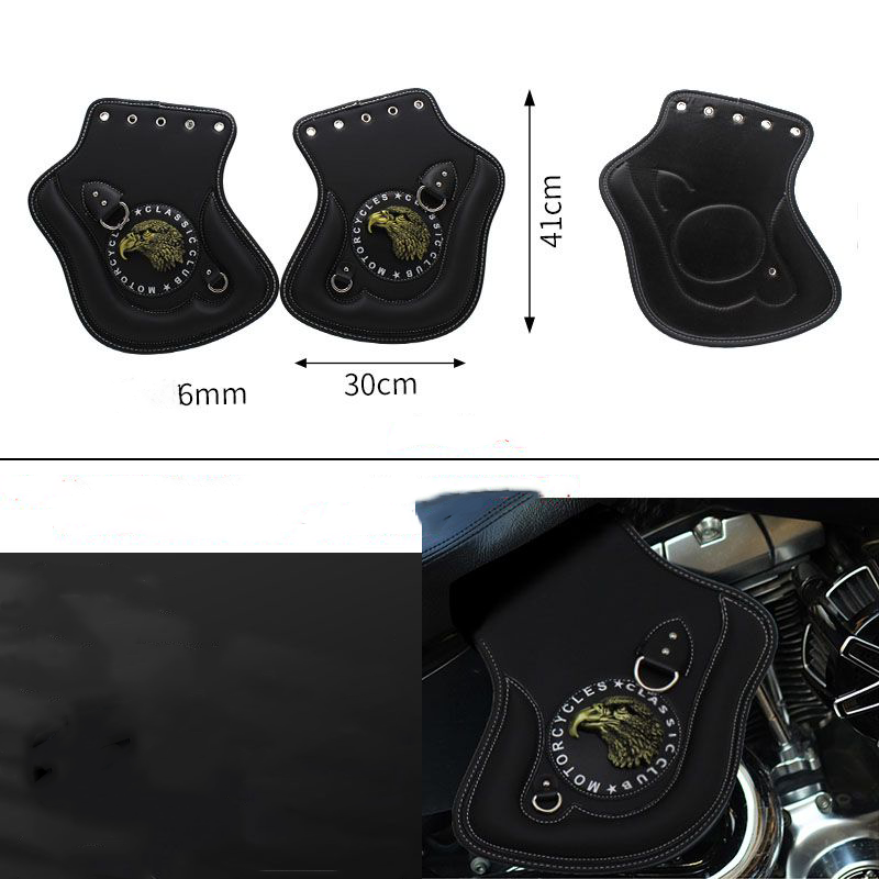 alwaysdwellTM - Universal Motorcycle Leather Side Saddle Heat Shield Deflector
