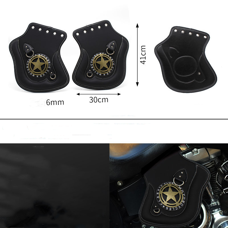 alwaysdwellTM - Universal Motorcycle Leather Side Saddle Heat Shield Deflector