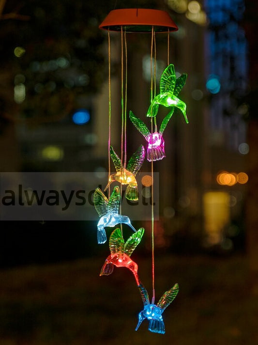alwaysdwellTM - Solar-Powered Dangling Hummingbird Lights