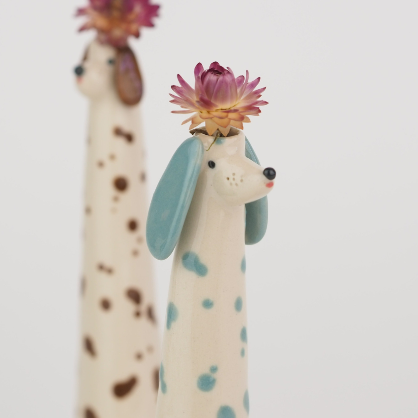 alwaysdwellTM - 🌷🌼2024 New Arrival Fall decorations- 4 Colors/Set 🔥Handmade clay puppy Vase🎁(The width of the mouth of the bottle is about 3/4 inch/2cm)