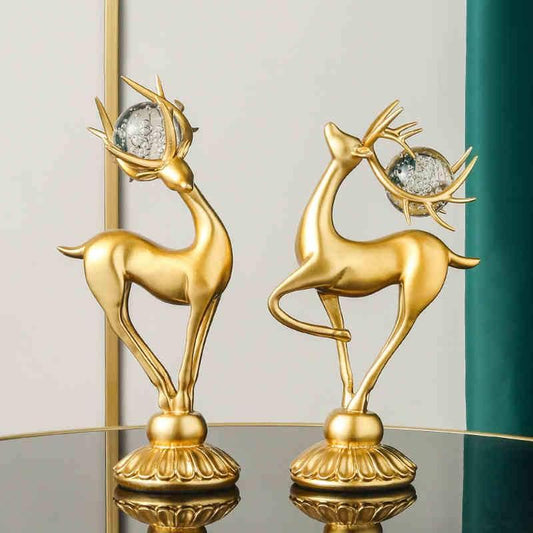 alwaysdwellTM - Handmade Golden Deer Animal Figurine
