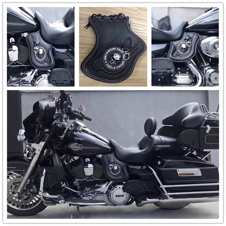 alwaysdwellTM - Universal Motorcycle Leather Side Saddle Heat Shield Deflector