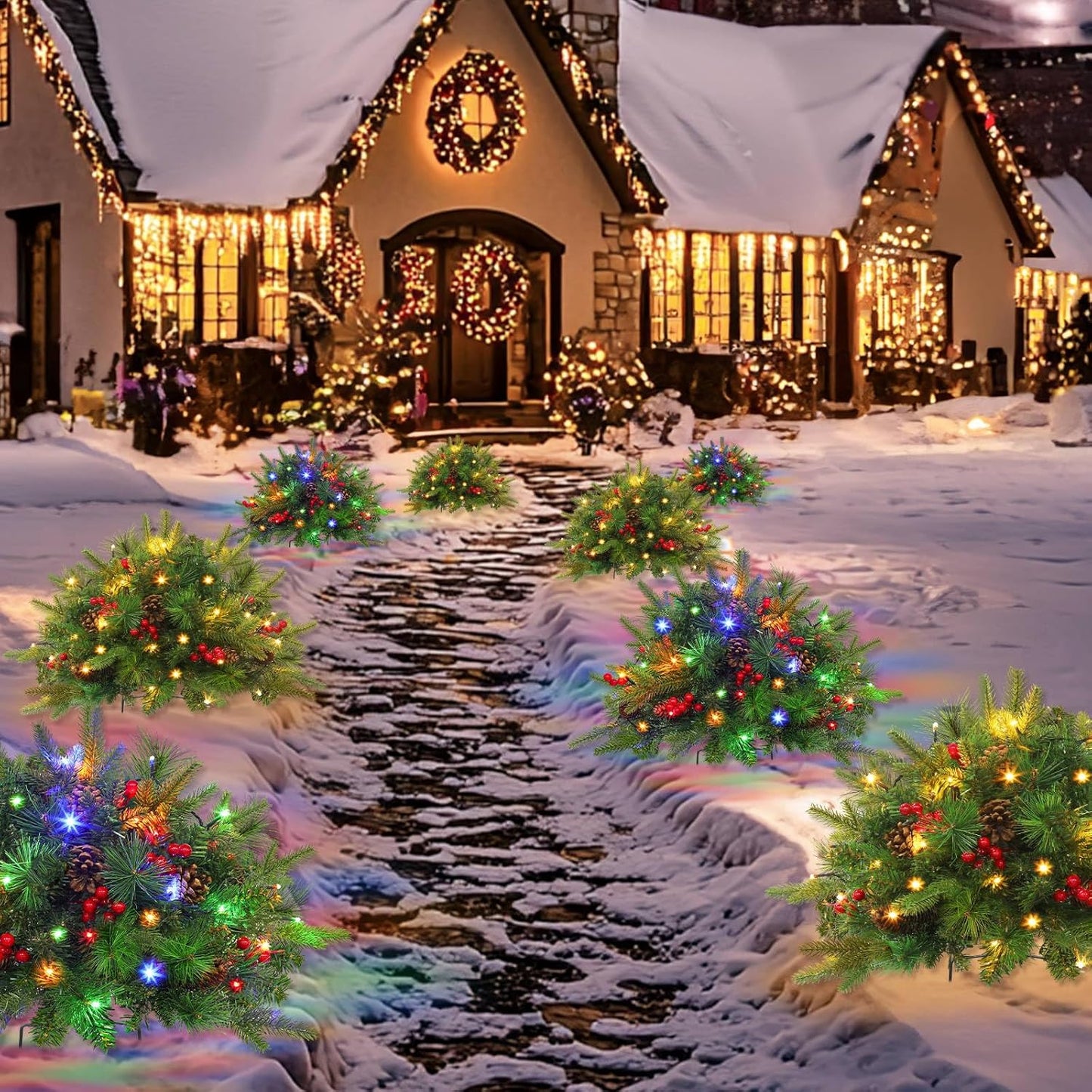 alwaysdwellTM - 🎄CHRISTMAS ON SALE🔥Pre-lit Artificial Christmas Tree Feel Real Urn Filler💐
