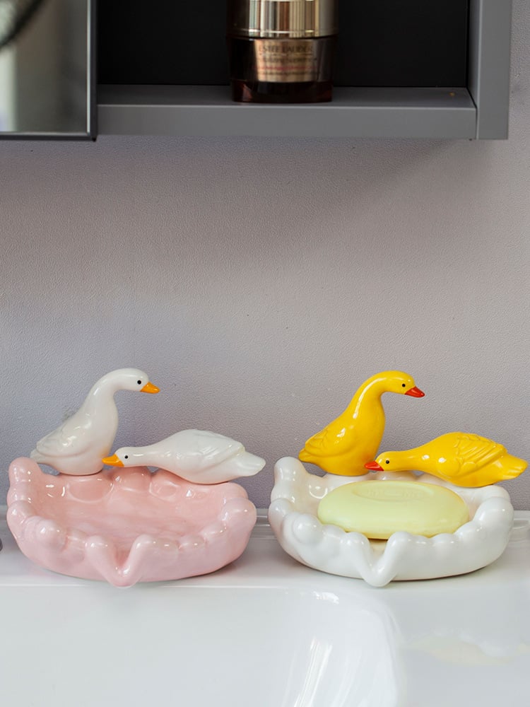 alwaysdwellTM - 🔥🔥2024 HOT SALE 49% OFF - Cute Ceramic Duck Soap Storage Drainer Box No Standing Water