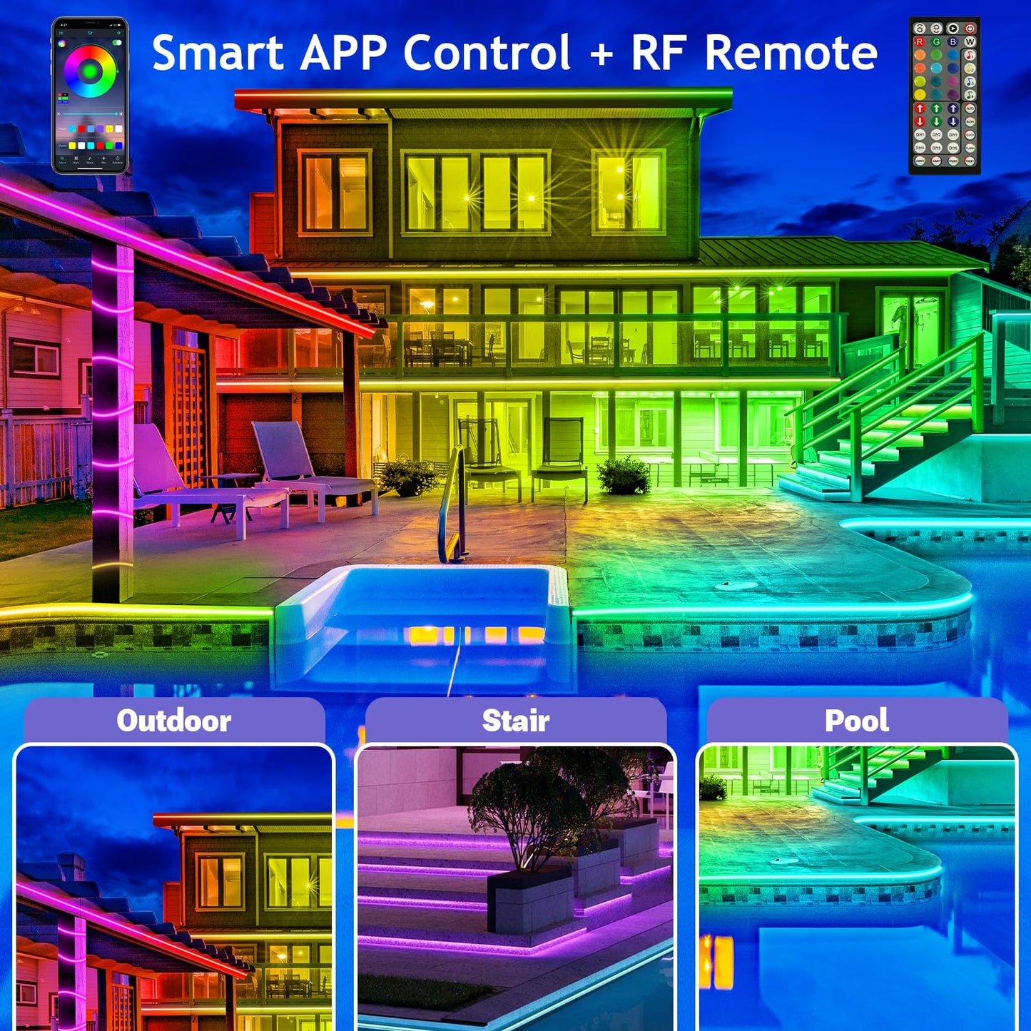 alwaysdwellTM - 🎅 Early Christmas 49%OFF - Smart Rainbow LED Permanent Outdoor Light - Smartlight 🎁