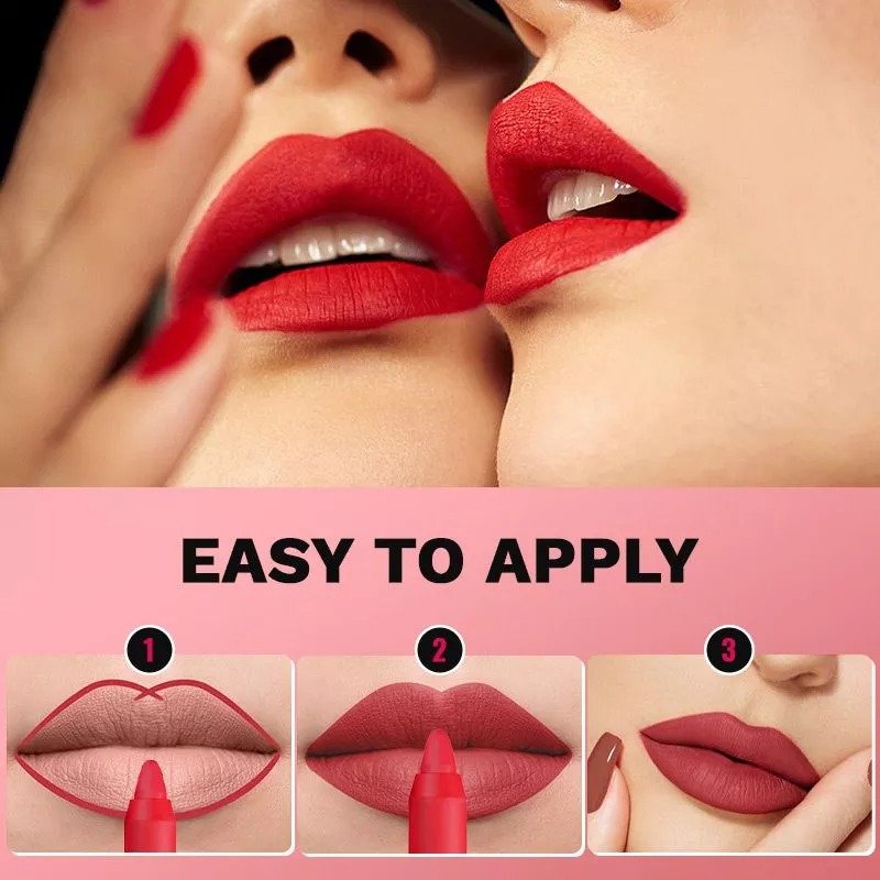 alwaysdwellTM - 12 Color Rotating Sharpenable Matte Lipstick Pencils