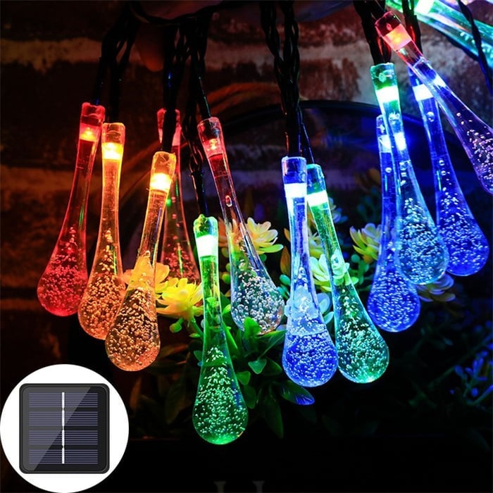 alwaysdwellTM - 🌟8 Modes Solar Water Drop String Lights - 💐For Indoor Outdoor Decoration