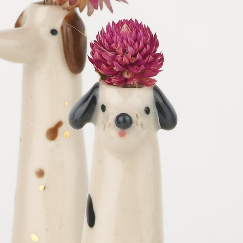 alwaysdwellTM - 🌷🌼2024 New Arrival Fall decorations- 4 Colors/Set 🔥Handmade clay puppy Vase🎁(The width of the mouth of the bottle is about 3/4 inch/2cm)