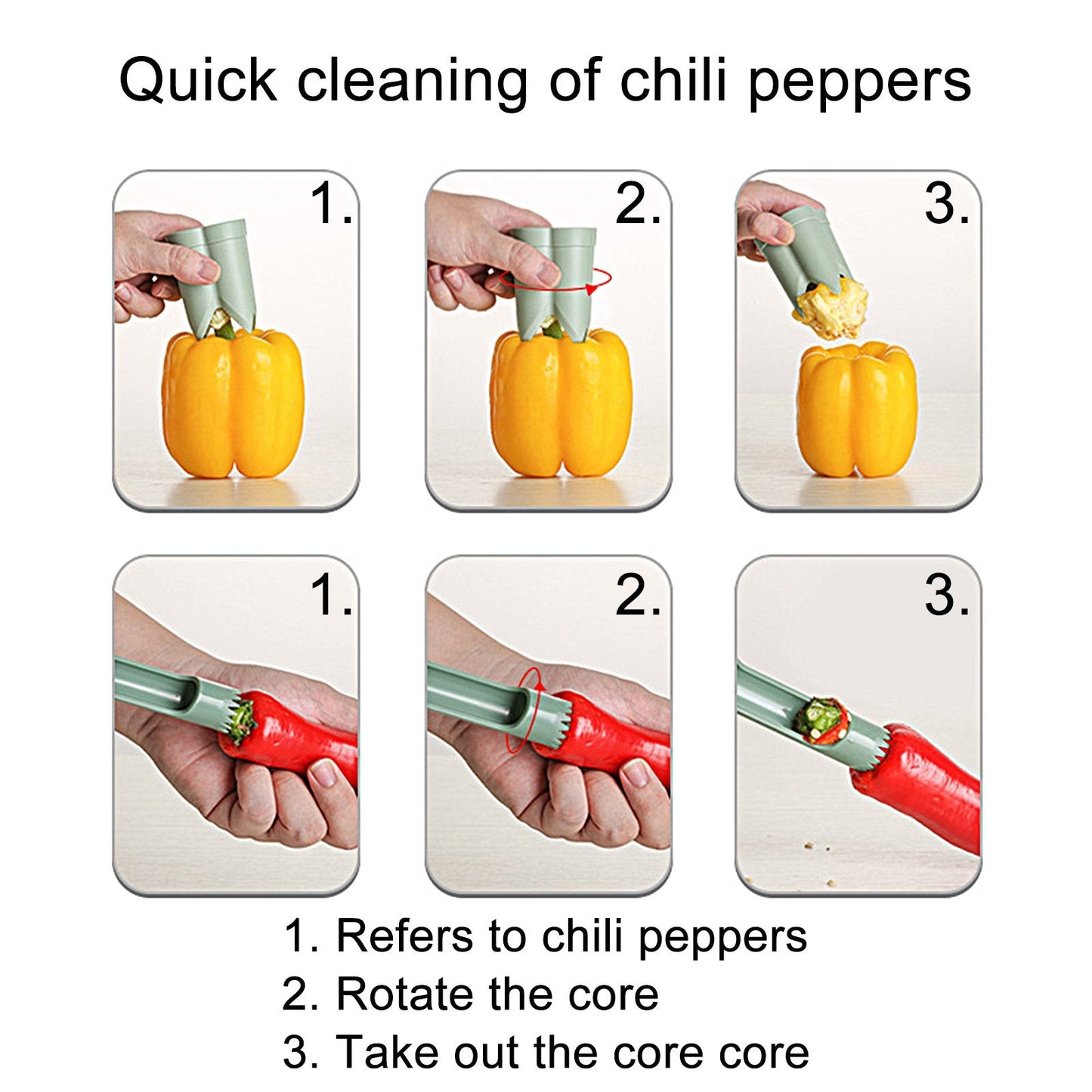 alwaysdwellTM - 2-In-1 Fruit Pepper Corer