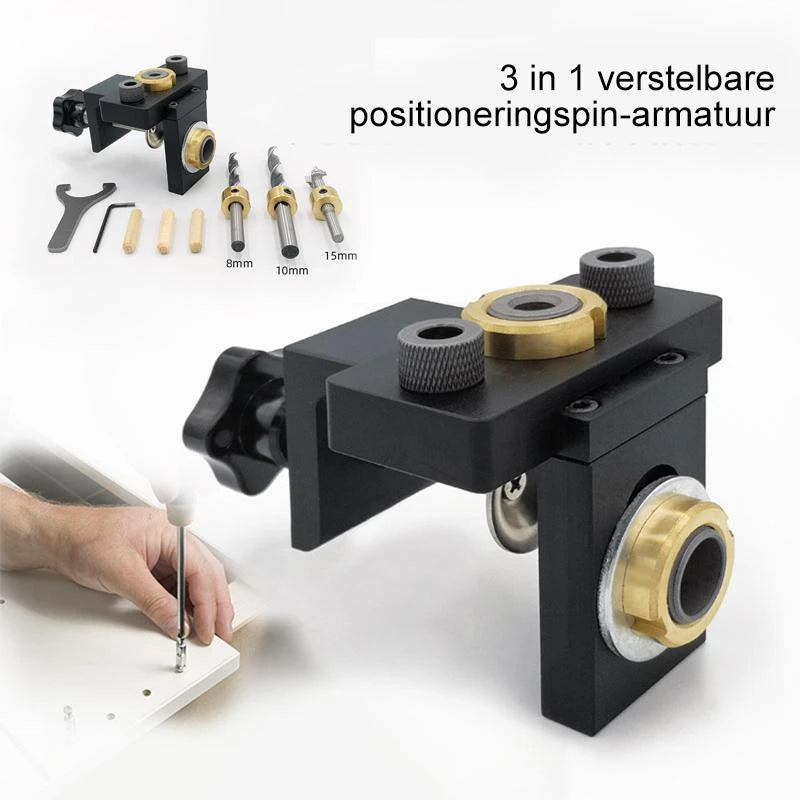 alwaysdwellTM - 3 in 1 adjustable woodworking drill finder punching tool