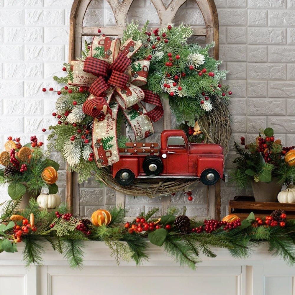 alwaysdwellTM - 💥50% Off💥Red Truck Christmas Wreath