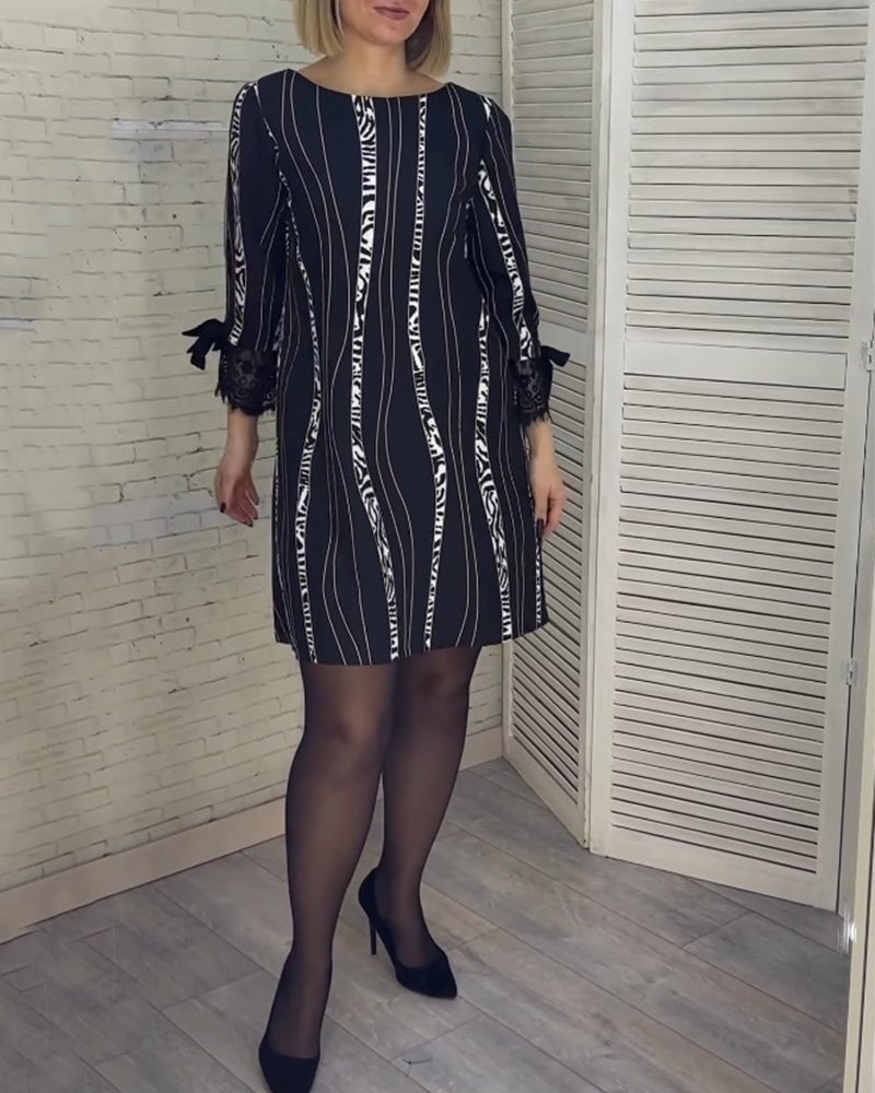 alwaysdwellTM - 🔥Huge Sale 55% OFF🎁Knee-Length Striped Dress
