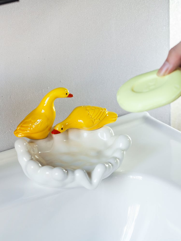 alwaysdwellTM - 🔥🔥2024 HOT SALE 49% OFF - Cute Ceramic Duck Soap Storage Drainer Box No Standing Water