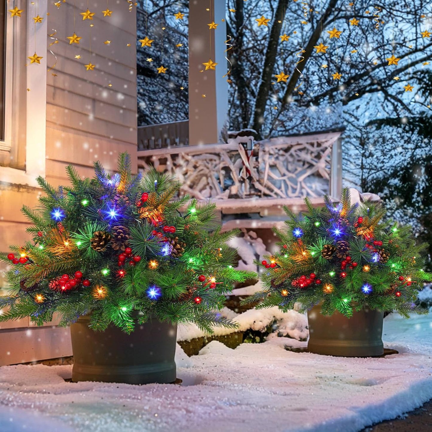 alwaysdwellTM - 🎄CHRISTMAS ON SALE🔥Pre-lit Artificial Christmas Tree Feel Real Urn Filler💐