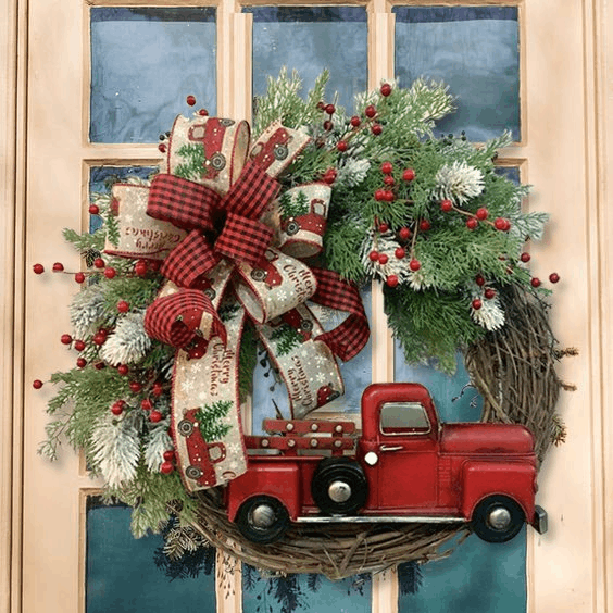 alwaysdwellTM - 💥50% Off💥Red Truck Christmas Wreath