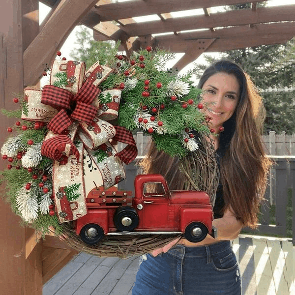 alwaysdwellTM - 💥50% Off💥Red Truck Christmas Wreath