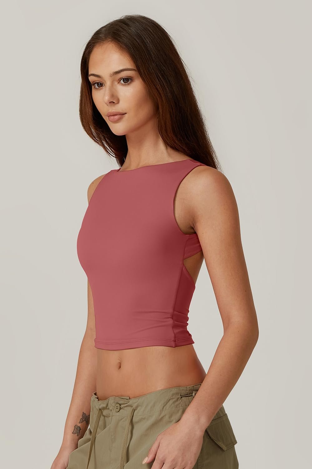 alwaysdwellTM - 🔥Hot sale🔥Sexy backless sleeveless short vest high collar slim short T-shirt