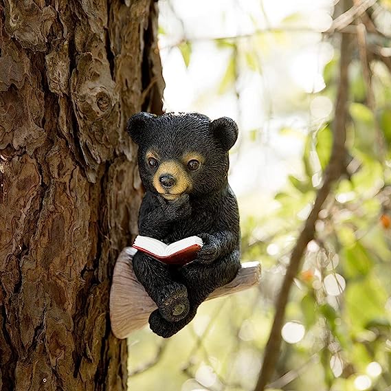alwaysdwellTM - Garden decorations--🐻Solar Bear Reading Garden Statue Light