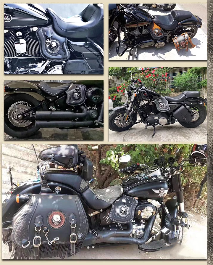 alwaysdwellTM - Universal Motorcycle Leather Side Saddle Heat Shield Deflector
