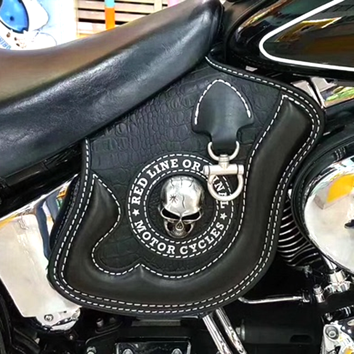 alwaysdwellTM - Universal Motorcycle Leather Side Saddle Heat Shield Deflector