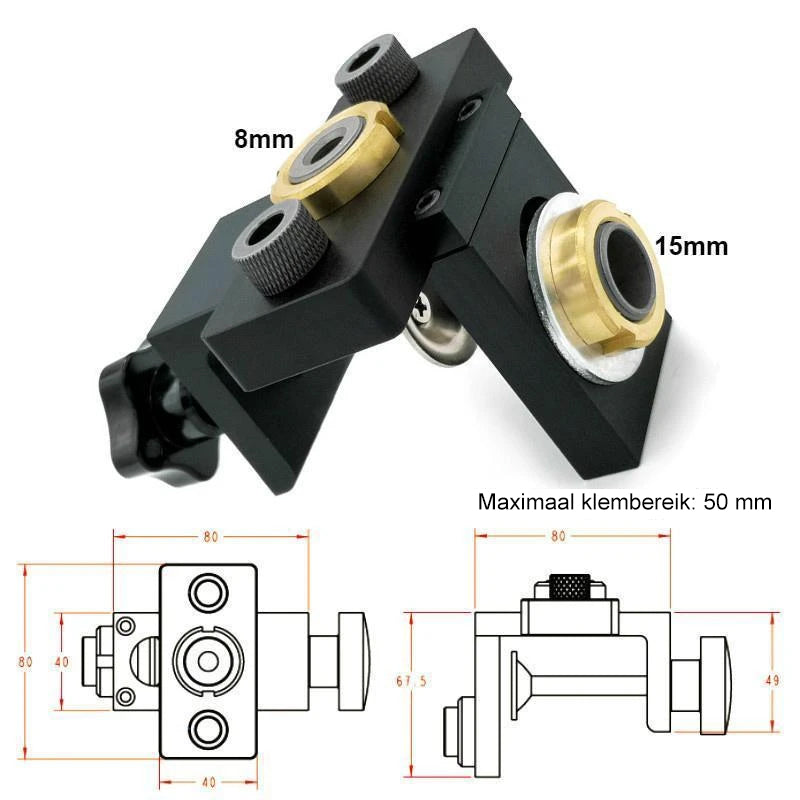 alwaysdwellTM - 3 in 1 adjustable woodworking drill finder punching tool