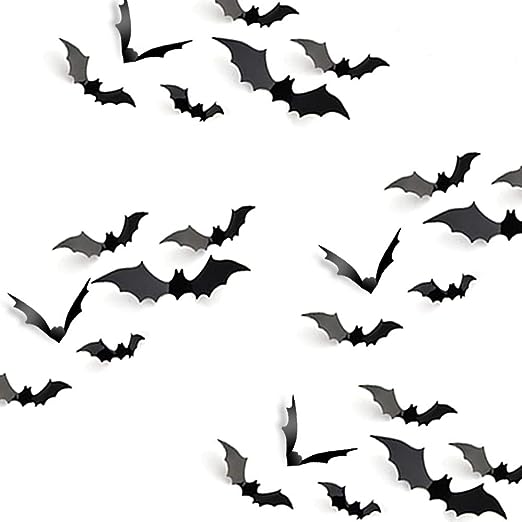 alwaysdwellTM - Halloween party wall stickers 3D decorative bat 18 pieces