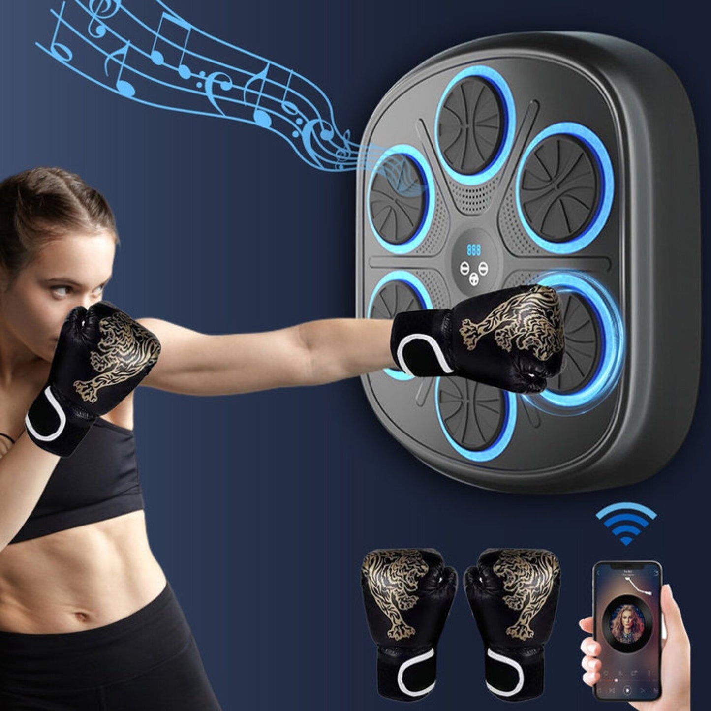 alwaysdwellTM - Music Boxing Machine with Boxing Gloves-Buy now and get a free pair of adult boxing gloves