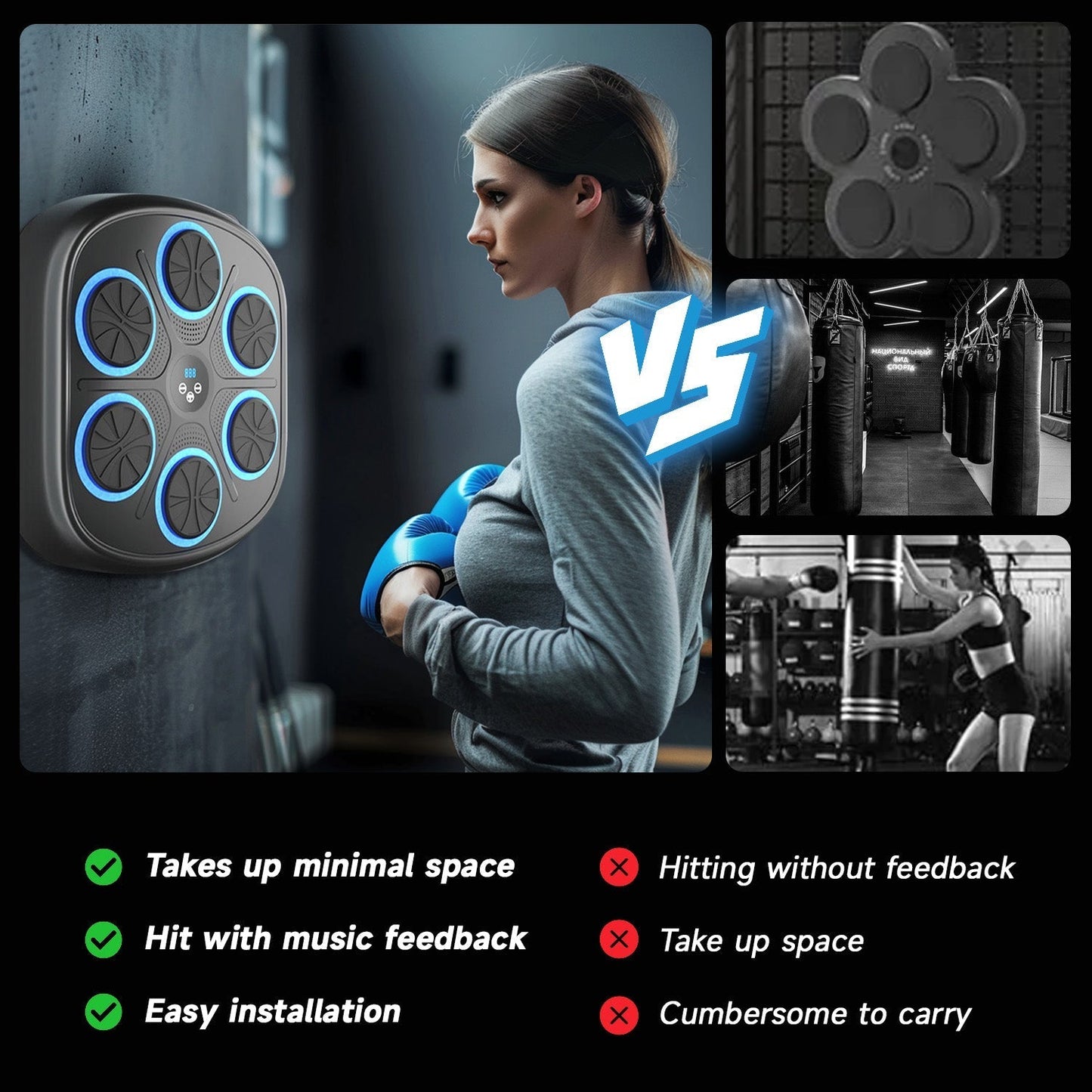 alwaysdwellTM - Music Boxing Machine with Boxing Gloves-Buy now and get a free pair of adult boxing gloves