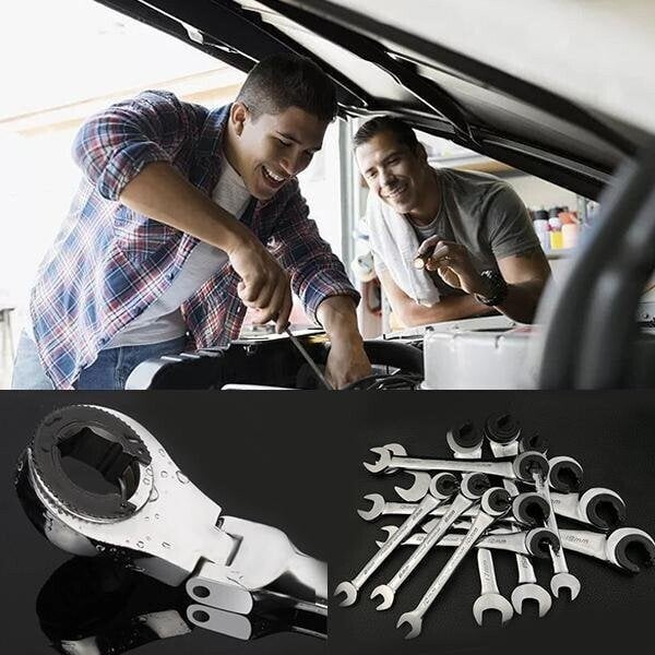 alwaysdwellTM - 🔥Open Tubing Ratchet Wrench (Fixed Head-Flexible Head 2 IN 1)