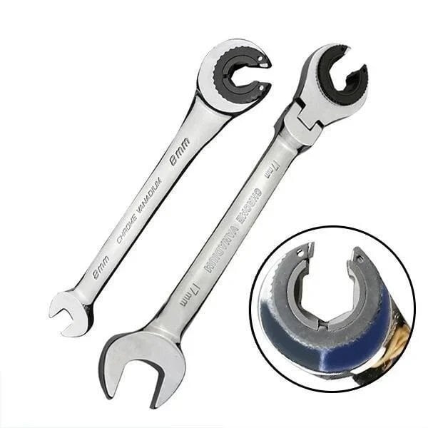 alwaysdwellTM - 🔥Open Tubing Ratchet Wrench (Fixed Head-Flexible Head 2 IN 1)