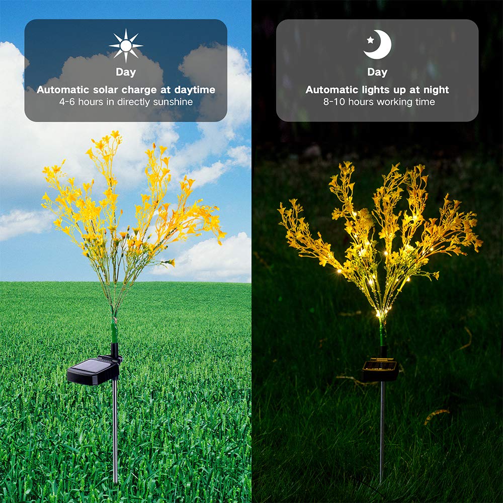 alwaysdwellTM - Golden Floral Solar Light