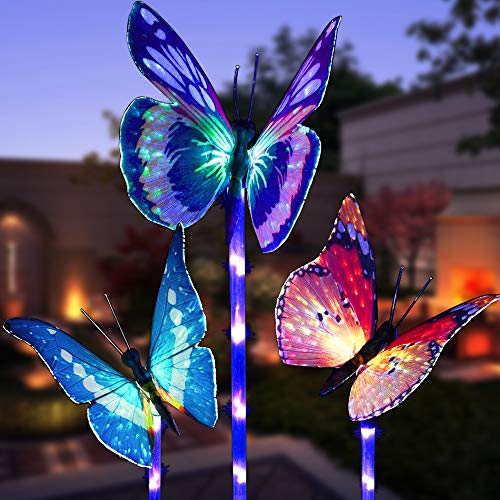 alwaysdwellTM - 3 pcs Solar Butterfly Stake Light