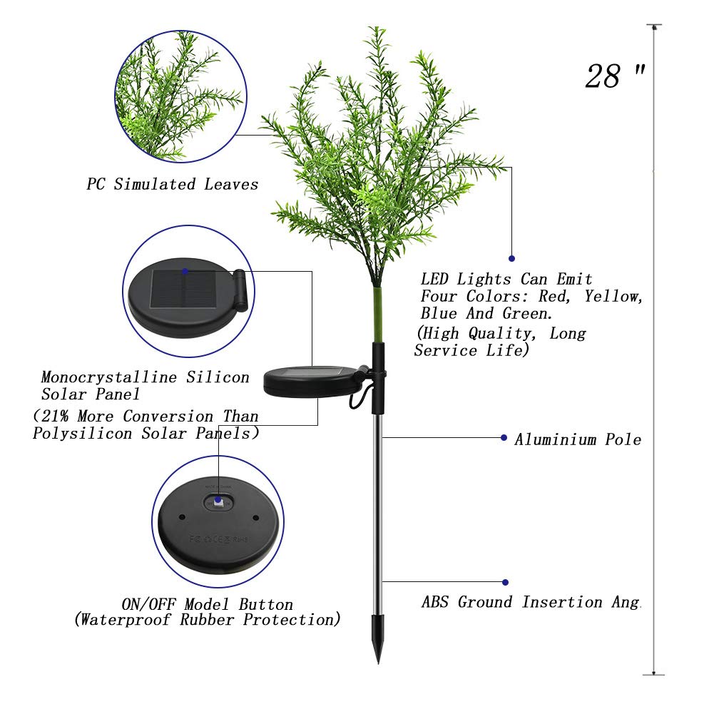 alwaysdwellTM - Decor Trees LED Solar Lights 3pcs