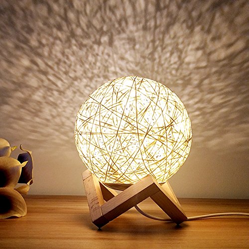 alwaysdwellTM - Rattan Ball Moon Light Lamp