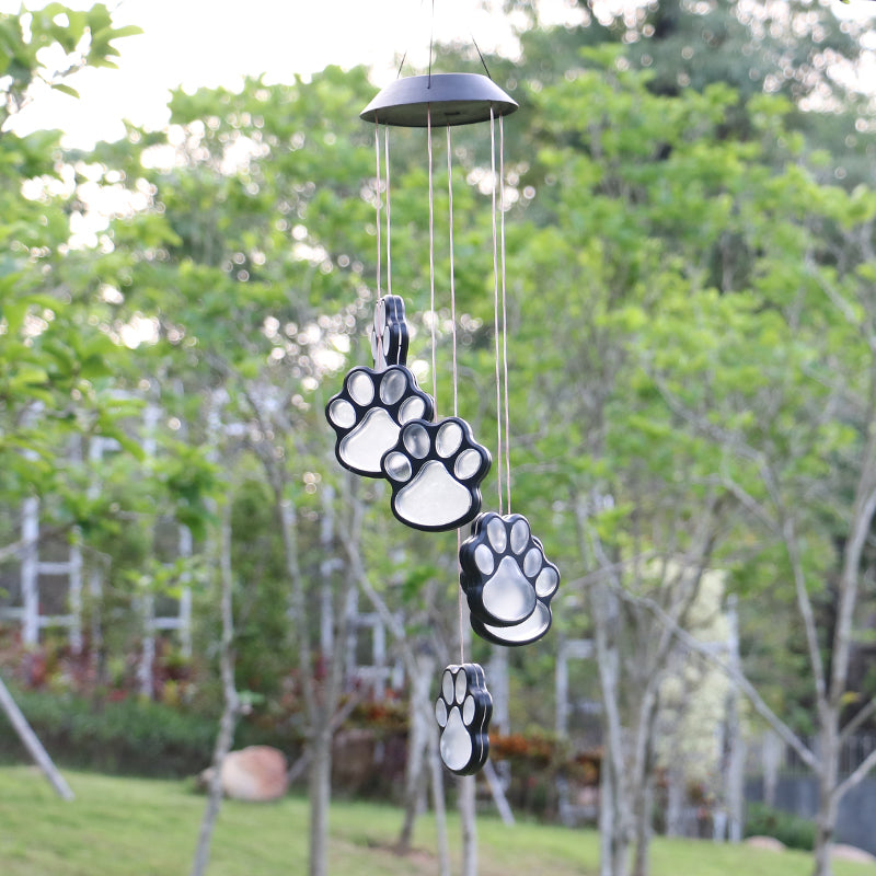 alwaysdwellTM - Paw Prints Solar Wind Chime