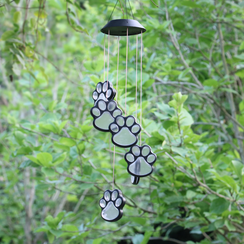 alwaysdwellTM - Paw Prints Solar Wind Chime