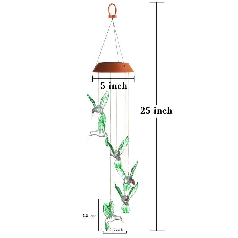 alwaysdwellTM - Solar-Powered Dangling Hummingbird Lights