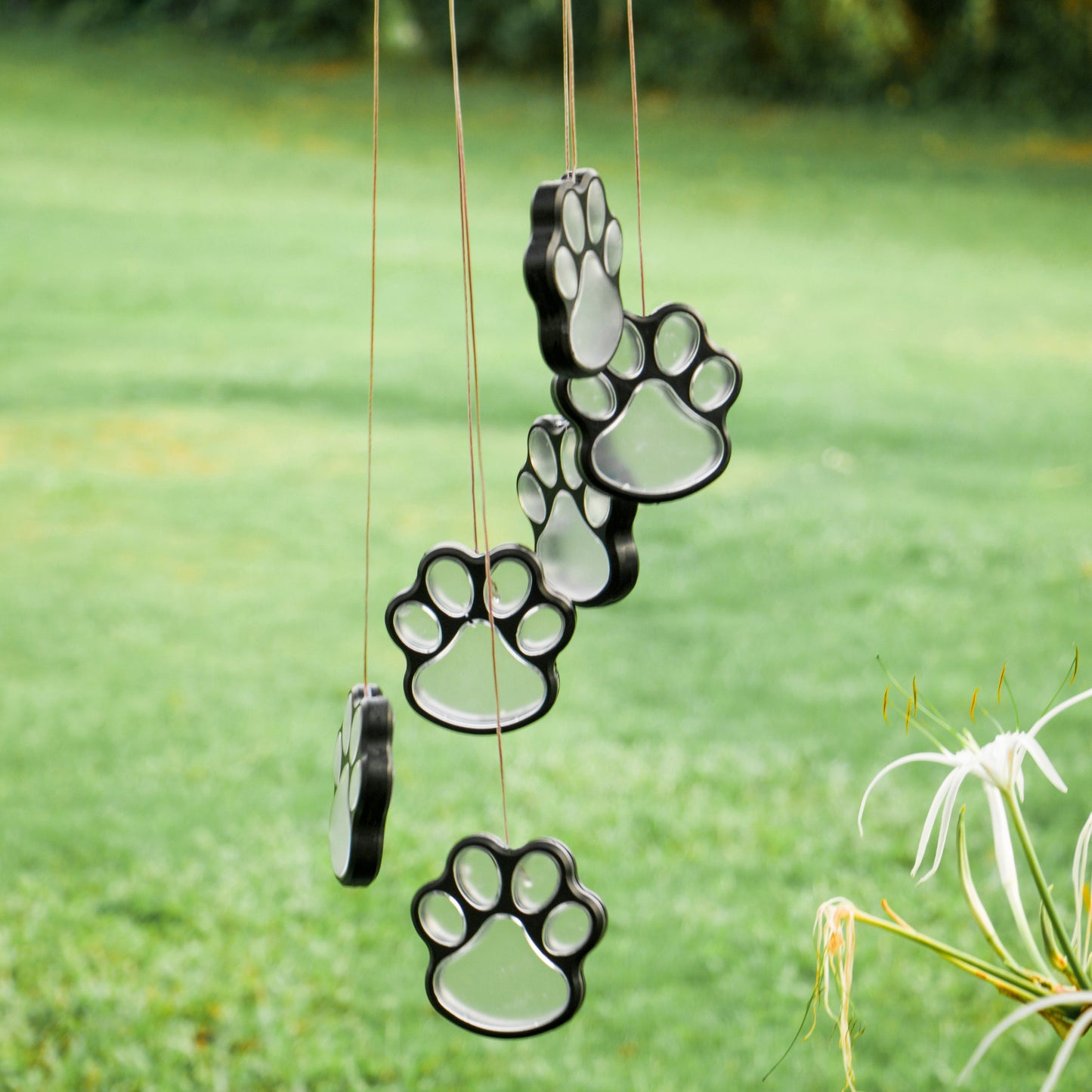 alwaysdwellTM - Paw Prints Solar Wind Chime