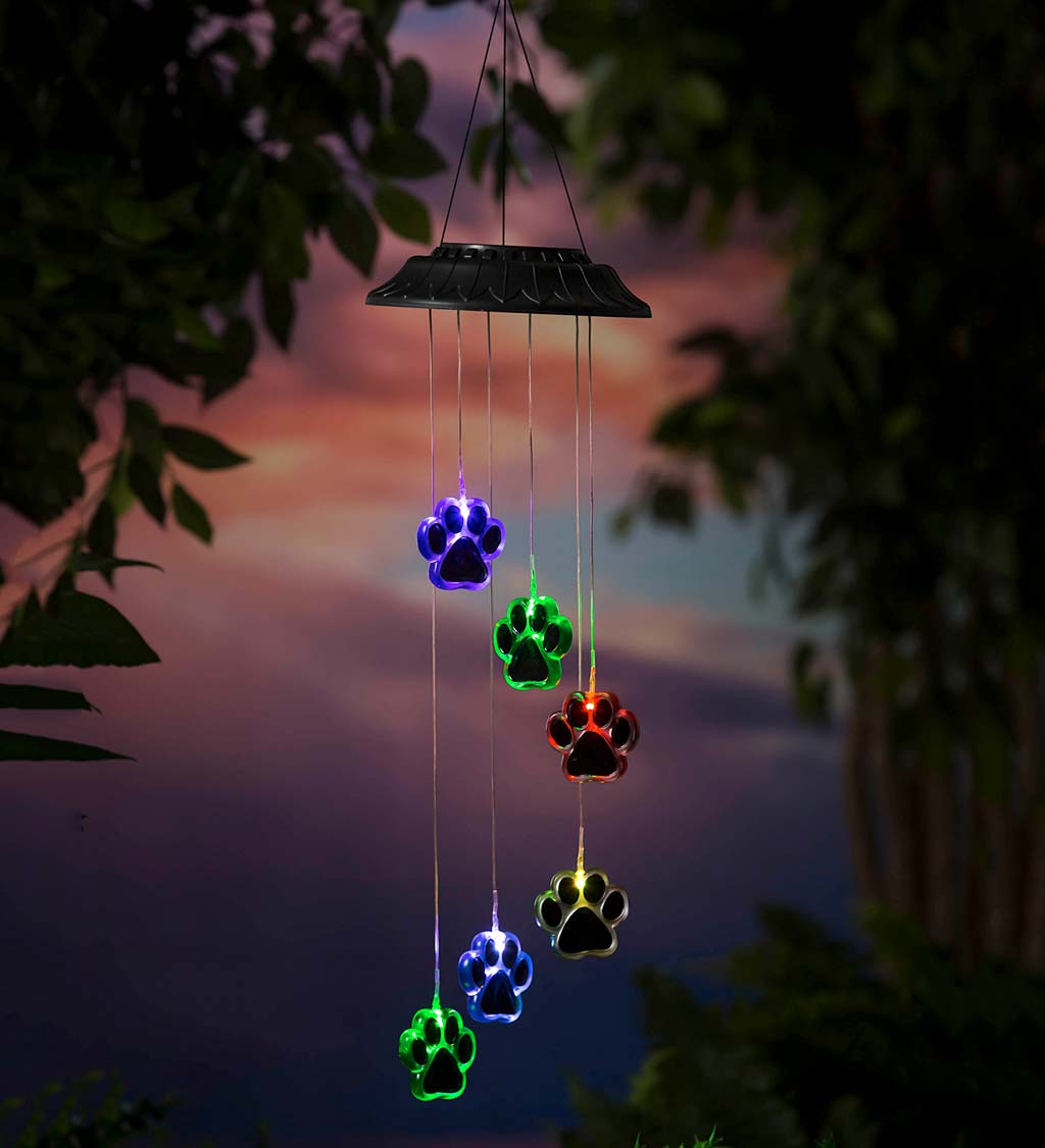 alwaysdwellTM - Paw Prints Solar Wind Chime
