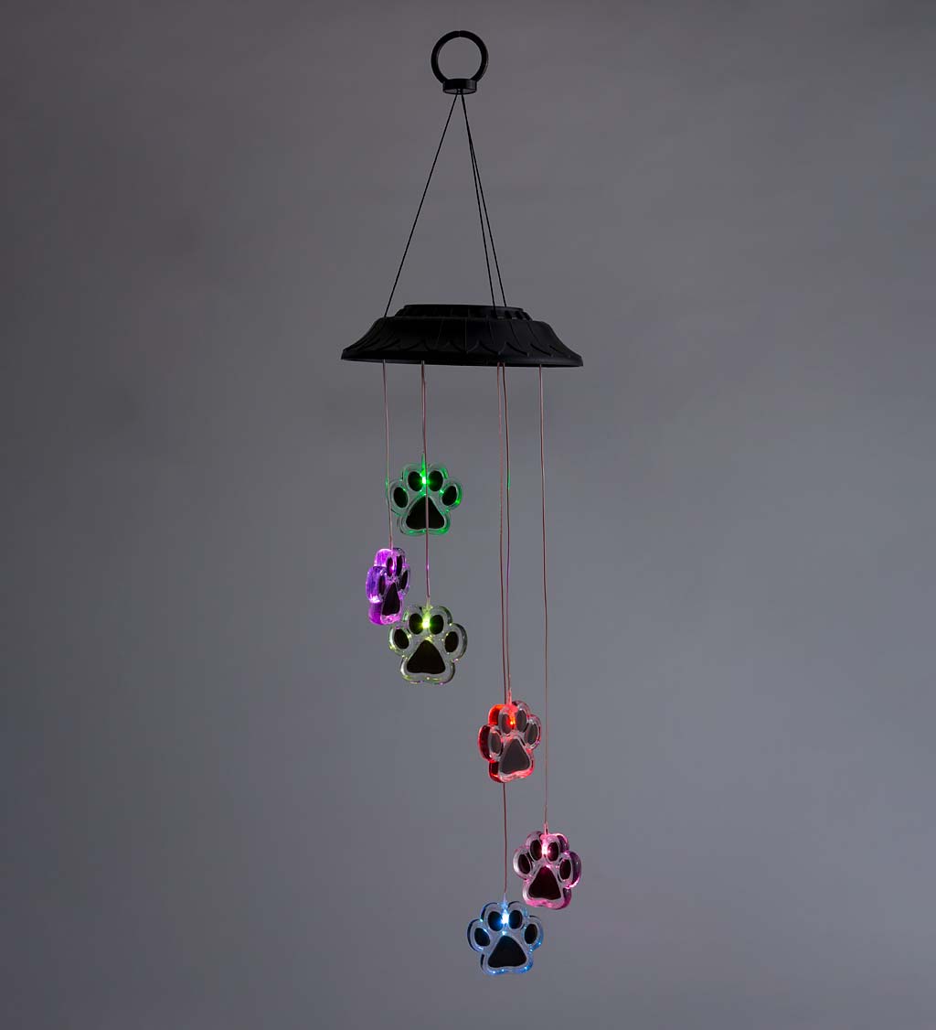 alwaysdwellTM - Paw Prints Solar Wind Chime