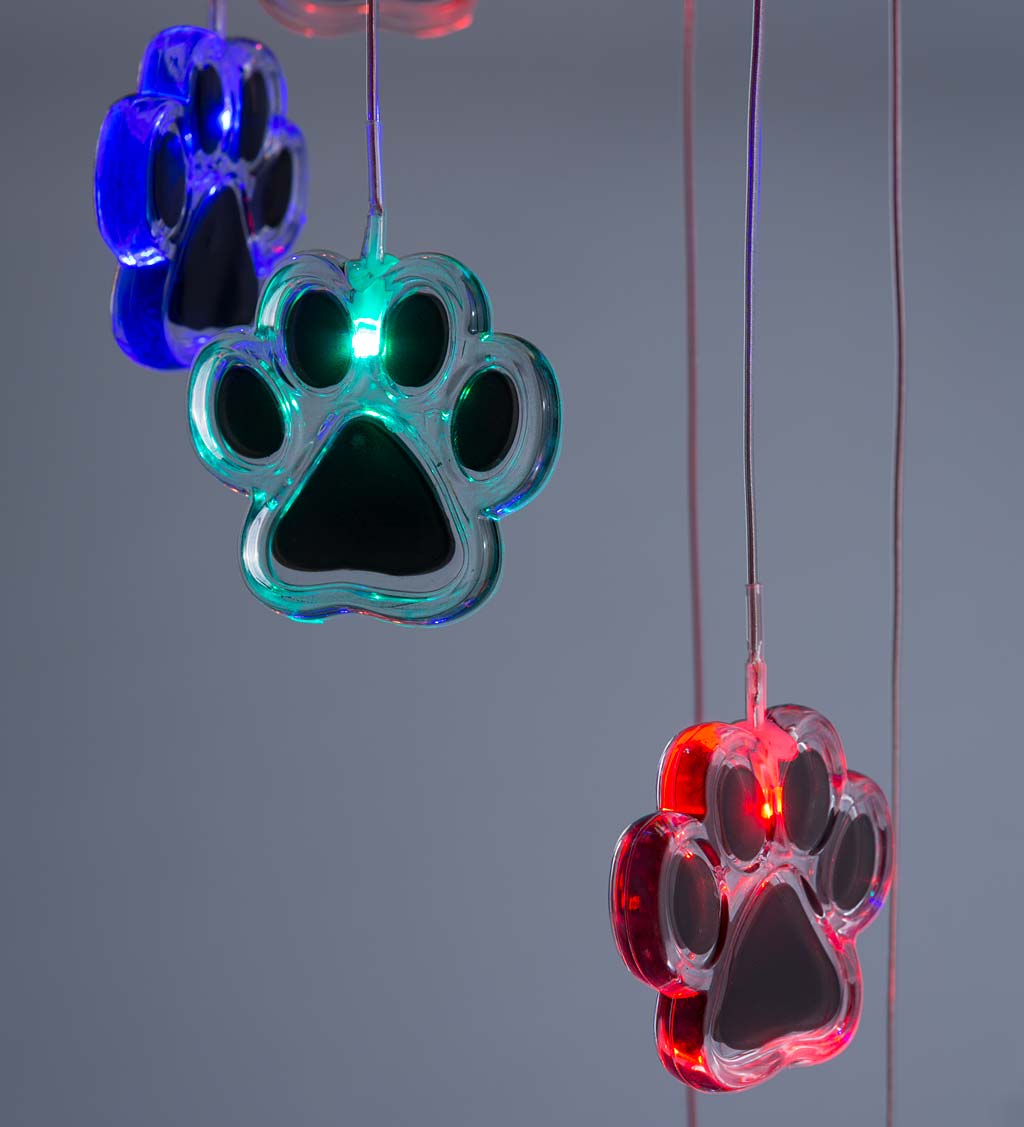 alwaysdwellTM - Paw Prints Solar Wind Chime
