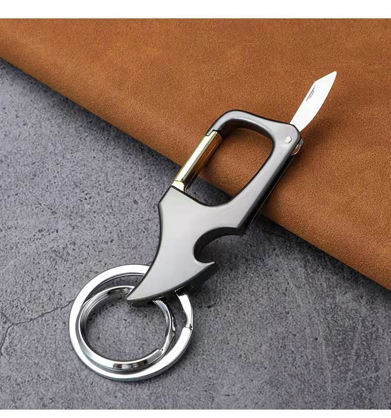 🔥49% OFF🔥Multifunctional pendant bottle opener metal double ring key chain