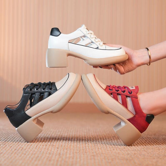 lusailstore™ - Ladies new summer hollow high heel sandals