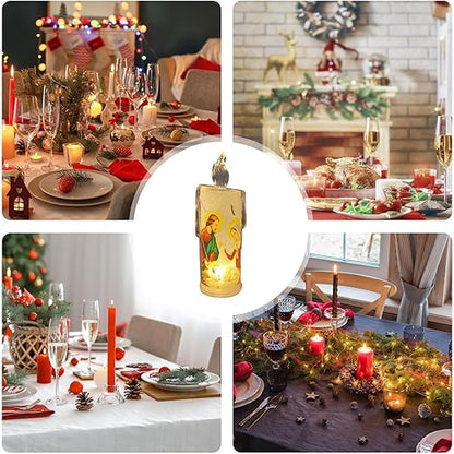 alwaysdwellTM - 🕯️🕯️LED prayer flameless candles, Jesus saints religious decoration, Christmas Easter gift