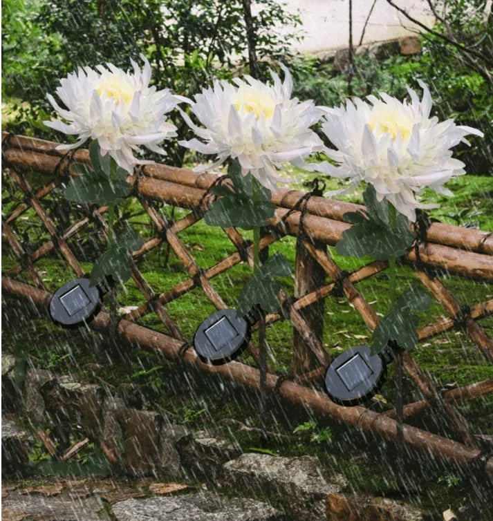 🎁Summer Hot Sale -47% OFF🎁 - SPRING ARTIFICIAL Chrysanthemum SOLAR GARDEN STAKE LED